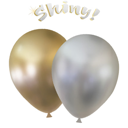Party Essentials Globos Oro y Plata Muy Brillantes 6St