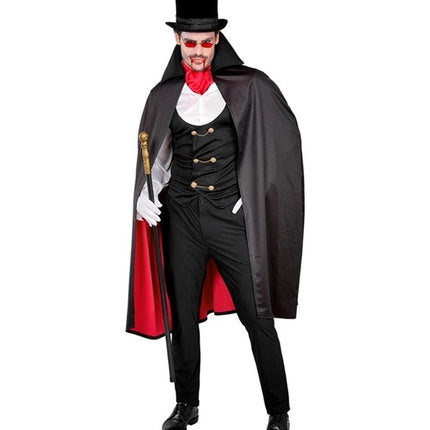 Disfraz de Halloween de vampiro rojo y negro, de 4 piezas