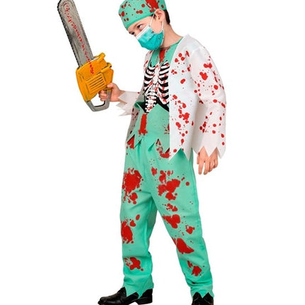 Disfraz de Halloween para niño: médico zombi con sangre