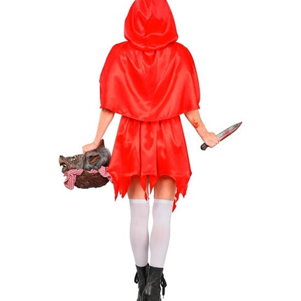 Vestido de Halloween rojo para mujer: zombi de Caperucita Roja