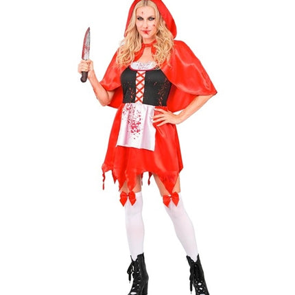 Vestido de Halloween rojo para mujer: zombi de Caperucita Roja