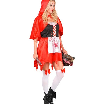 Vestido de Halloween rojo para mujer: zombi de Caperucita Roja