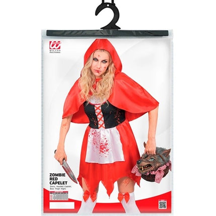 Vestido de Halloween rojo para mujer: zombi de Caperucita Roja