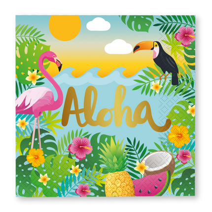 Servilletas de Hawái «Aloha», 33 cm, 20 unidades