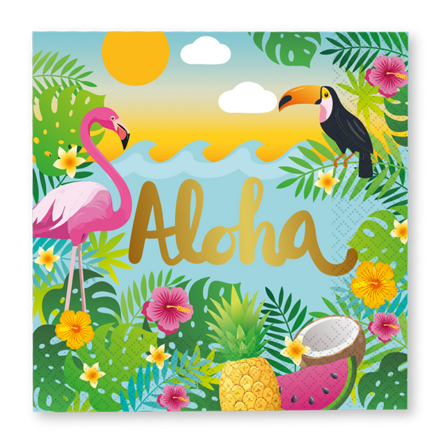 Servilletas de Hawái «Aloha», 33 cm, 20 unidades