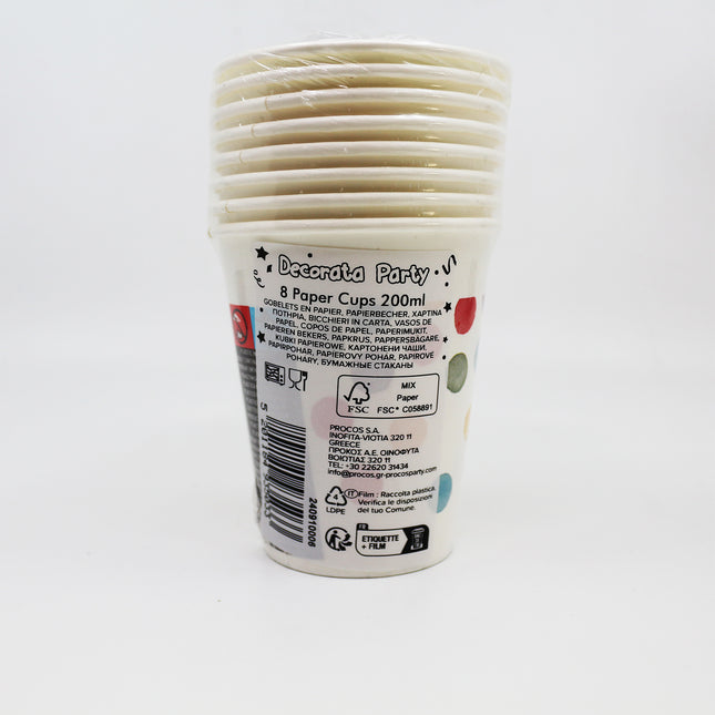 Vasos de pintura de puntos 200 ml 8 uds