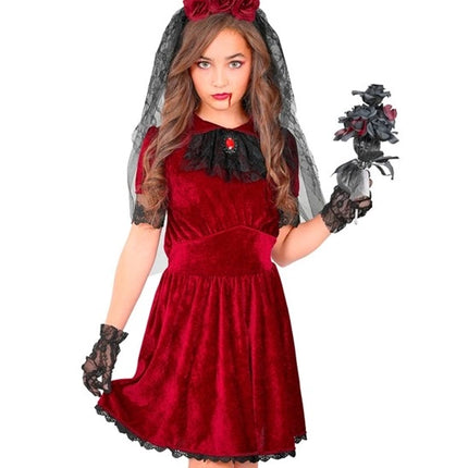 Disfraz de Halloween para niña: novia vampira gótica