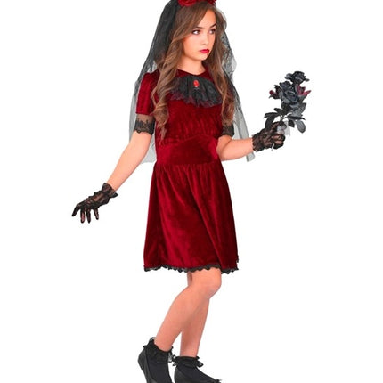 Disfraz de Halloween para niña: novia vampira gótica