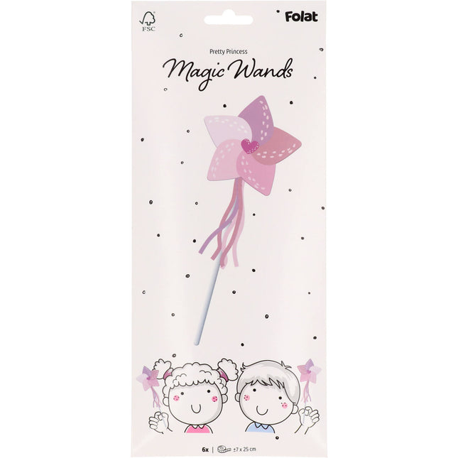 Varita Mágica Rosa 26cm 6pcs