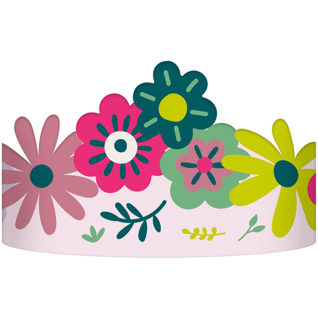 Flores Corona Papel de Colores 6uds