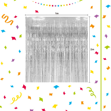 Cortinas plateadas Party Essentials 1X2M 1St