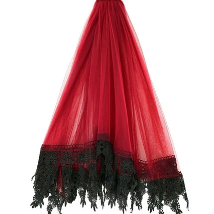 Velo de Halloween rojo y negro
