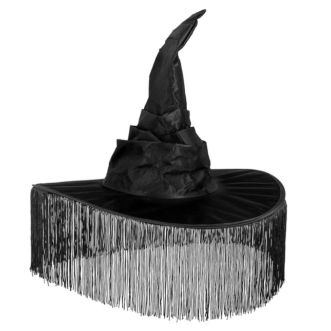 Sombrero de bruja de Halloween Flecos negros