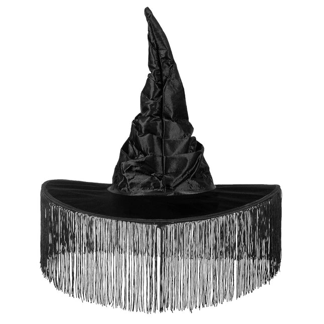 Sombrero de bruja de Halloween Flecos negros