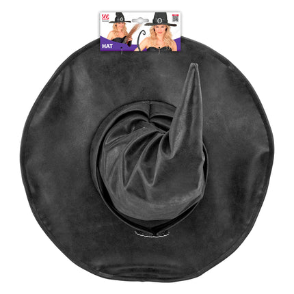 Sombrero negro de bruja con hebilla