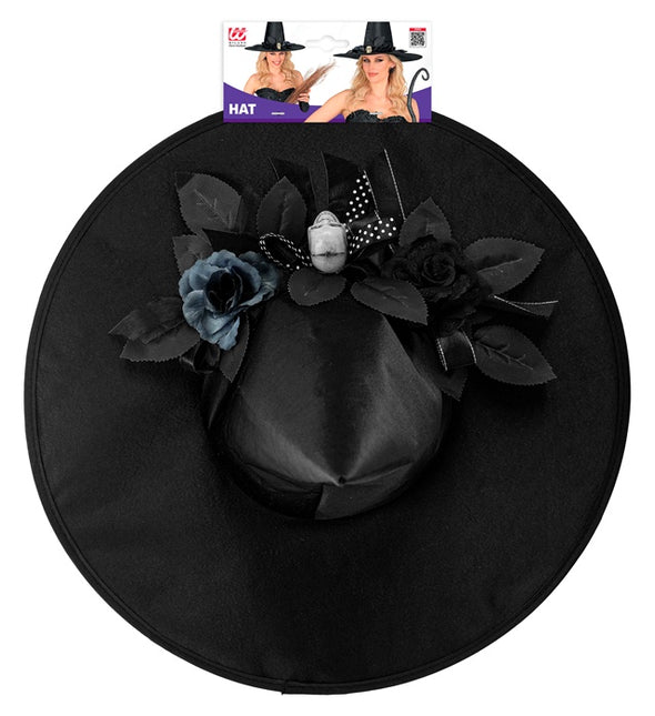 Sombrero de Bruja Negro con Calavera