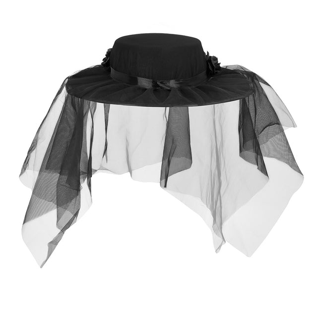 Sombrero de Halloween Negro Rojo Flores