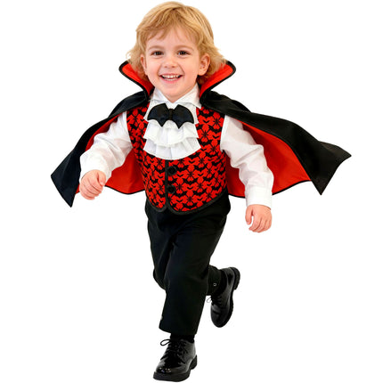 Disfraz de vampiro rojo y negro para bebé