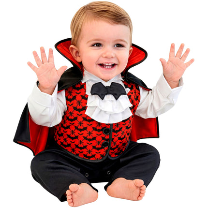 Disfraz de vampiro rojo y negro para bebé
