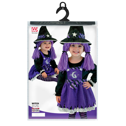 Disfraz de bruja morado para bebé