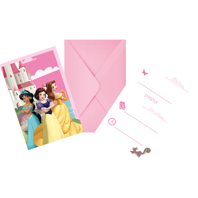 Invitaciones Princesas Disney Papel 6pcs