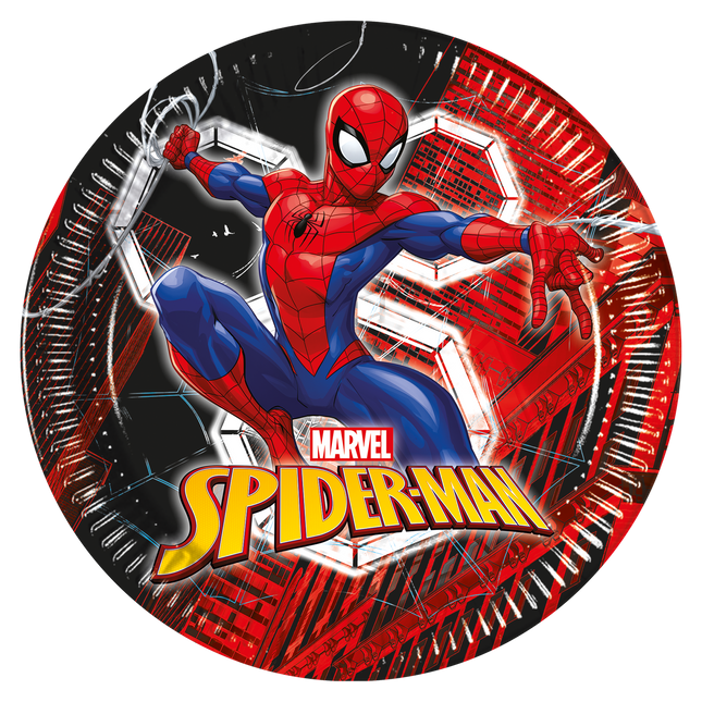 Spiderman Platos Web 23cm 8pcs