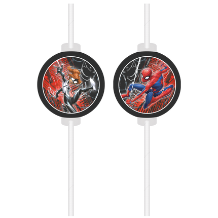 Spiderman Pajitas Papel 4pcs