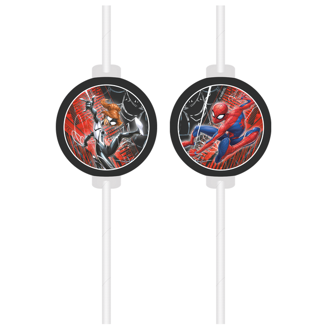 Spiderman Pajitas Papel 4pcs