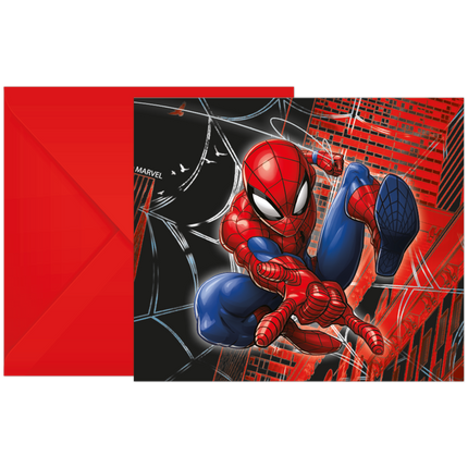 Invitaciones Spiderman Papel 6pcs