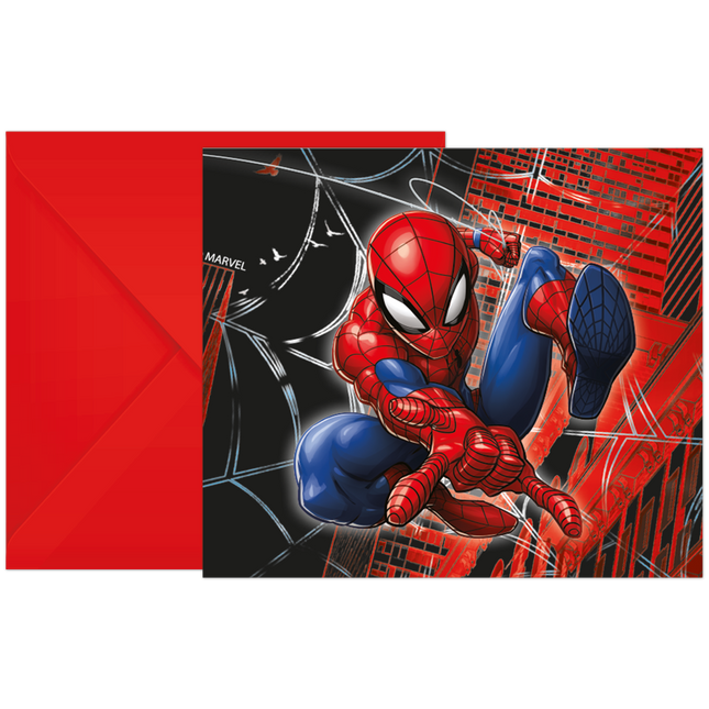 Invitaciones Spiderman Papel 6pcs