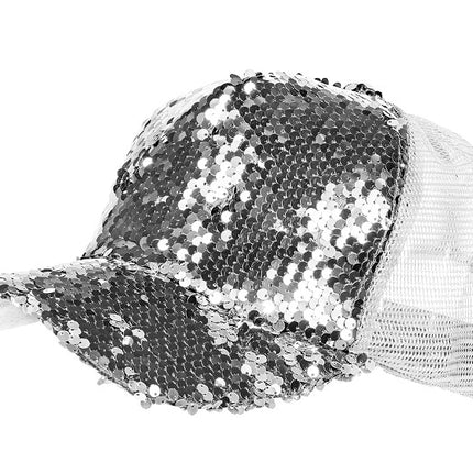 Lentejuelas de gorro plateadas