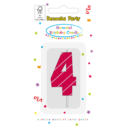 vela 4 Años Rosa