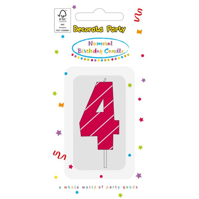 vela 4 Años Rosa