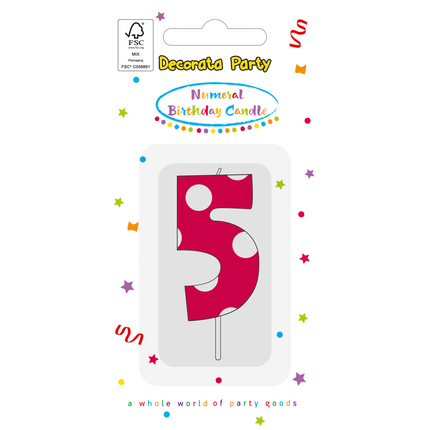 Vela 5 Años Rosa