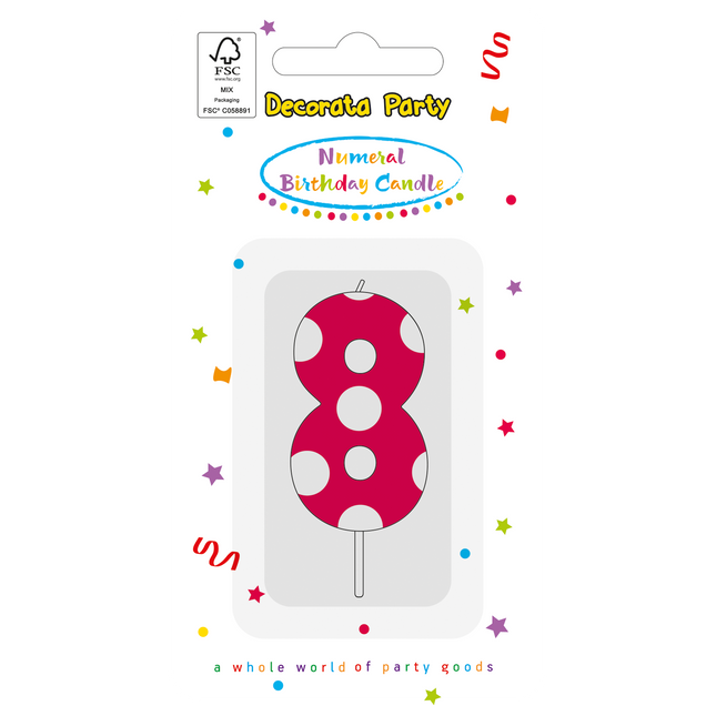 vela 8 Años Rosa