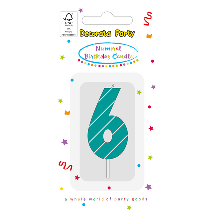vela de 6 años Azul