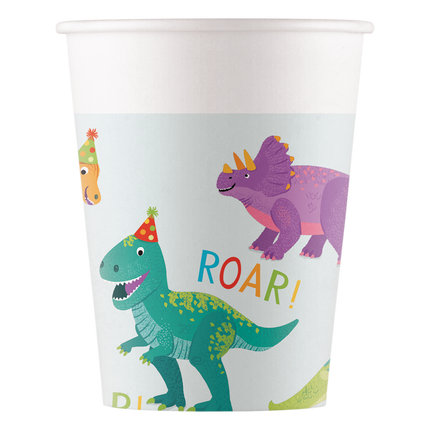 Vasos Dino ¡Ruge! 200ml 8uds