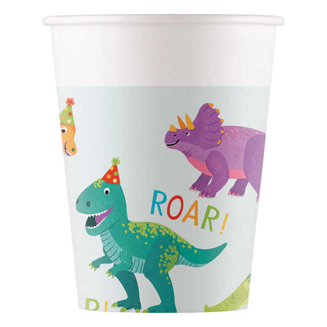 Vasos Dino ¡Ruge! 200ml 8uds