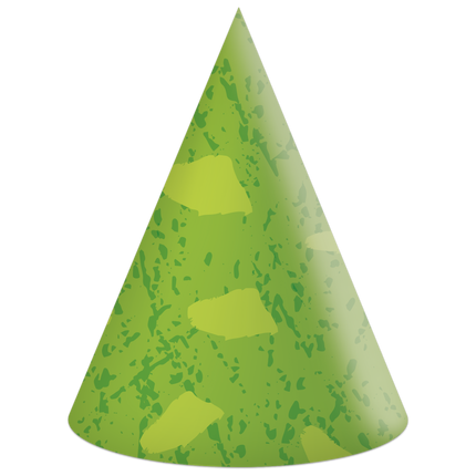 Sombreros de fiesta Dino Verde 6pcs