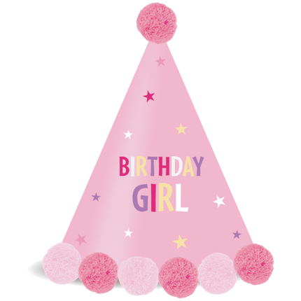 Party Essentials Fsc Sombrero De Papel Con Pom Pom Rosa 1St