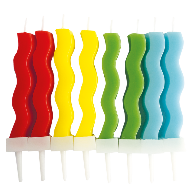 Velas de Colores Retorcidas 8uds