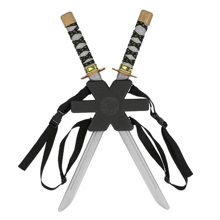 Juego de 2 espadas ninja con soporte (52 cm)