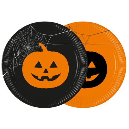 Platos de Halloween Calabazas 23cm 8pcs