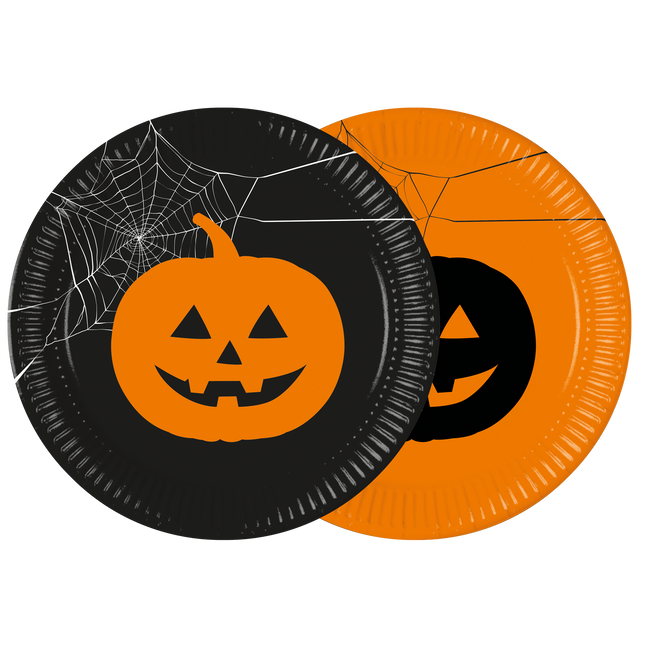 Platos de Halloween Calabazas 23cm 8pcs
