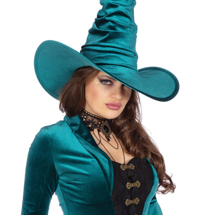 Sombrero de bruja turquesa