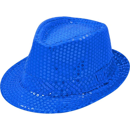 Sombrero azul con purpurina