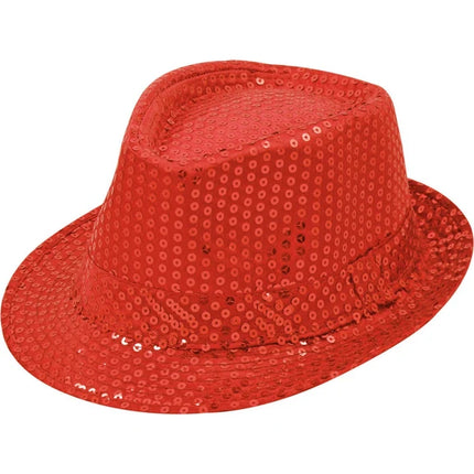 Sombrero rojo con purpurina