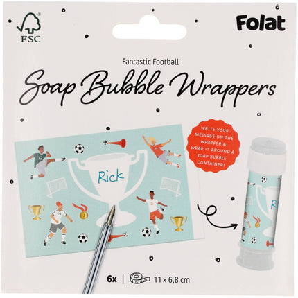 Pegatinas De Fútbol Para Botellas De Burbujas 11cm 6pcs