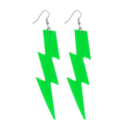 Par de pendientes Flash verde neón UV
