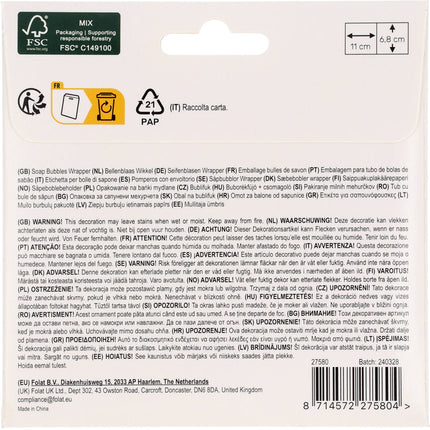 Pegatinas De Fútbol Para Botellas De Burbujas 11cm 6pcs